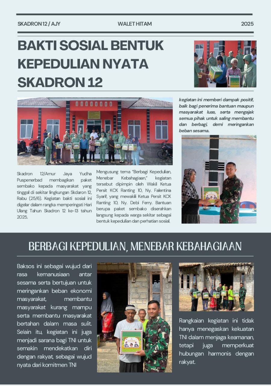 Bakti Sosial Skadron 12: Berbagi Kepedulian, Menebar Kebahagiaan